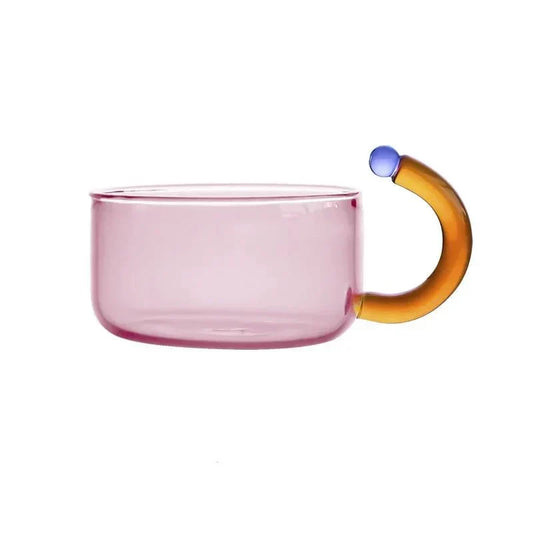 Colorful Glass Teapot Set with Contrast Accents – Heat Resistant & Stylish