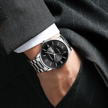 Men's Luxury Waterproof Sports Watch – Stainless Steel Quartz Chronograph