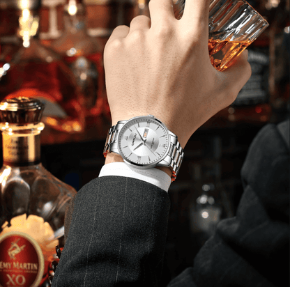 Men's Luxury Waterproof Sports Watch – Stainless Steel Quartz Chronograph