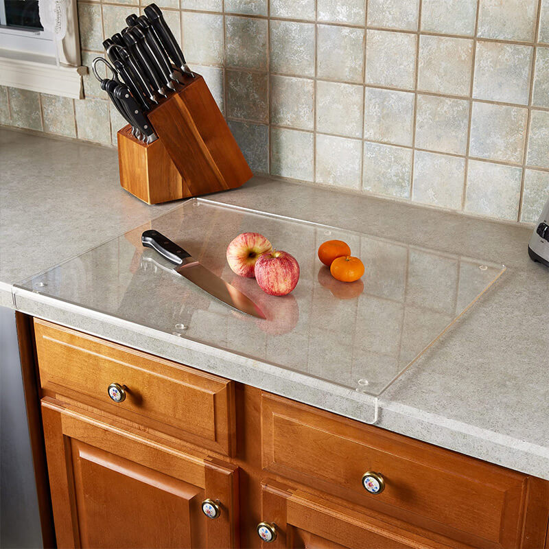GreenCuisine Transparent Cutting Board with Anti-Slip Grip – Modern Acrylic Chopping Board 40x30cm