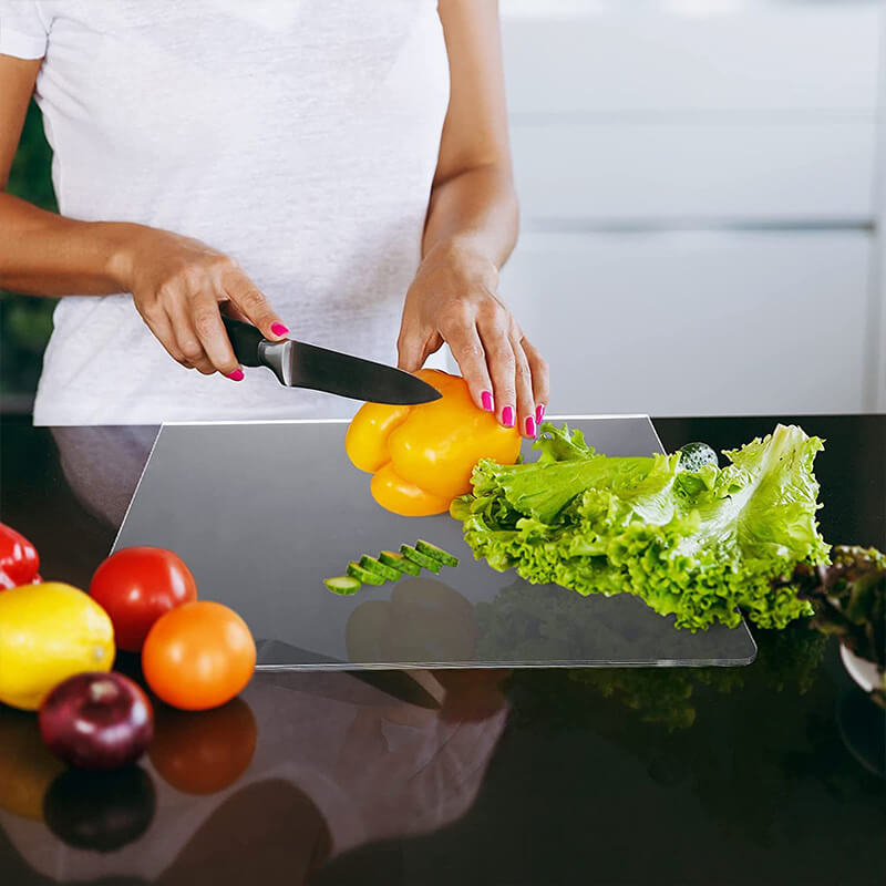 GreenCuisine Transparent Cutting Board with Anti-Slip Grip – Modern Acrylic Chopping Board 40x30cm
