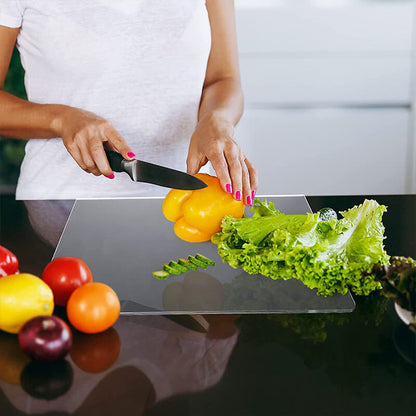 GreenCuisine Transparent Cutting Board with Anti-Slip Grip – Modern Acrylic Chopping Board 40x30cm