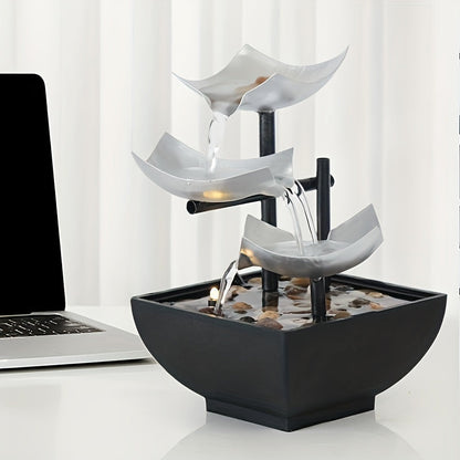 LeafFlow – Elegant Indoor Fountain with Leaf Design and Gentle Water Flow