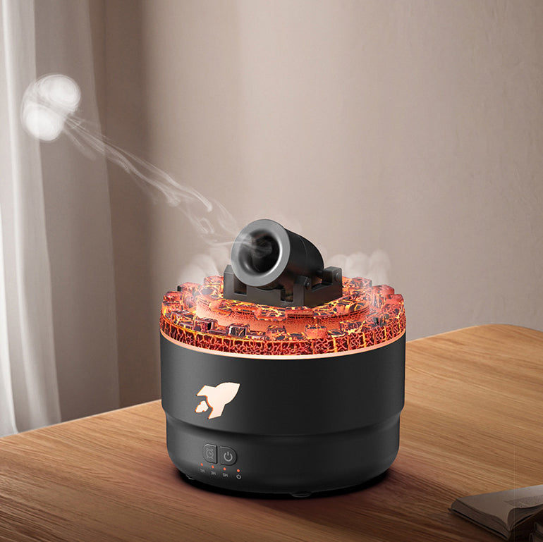 MistLava | Cannon Humidifier & Aroma Diffuser with Water Mist, Lava Effect & Night Light