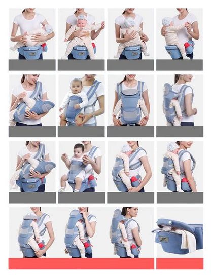3-in-1 Ergonomic Baby Carrier with Storage Pouch – Soft Cotton Newborn to Toddler Carrier