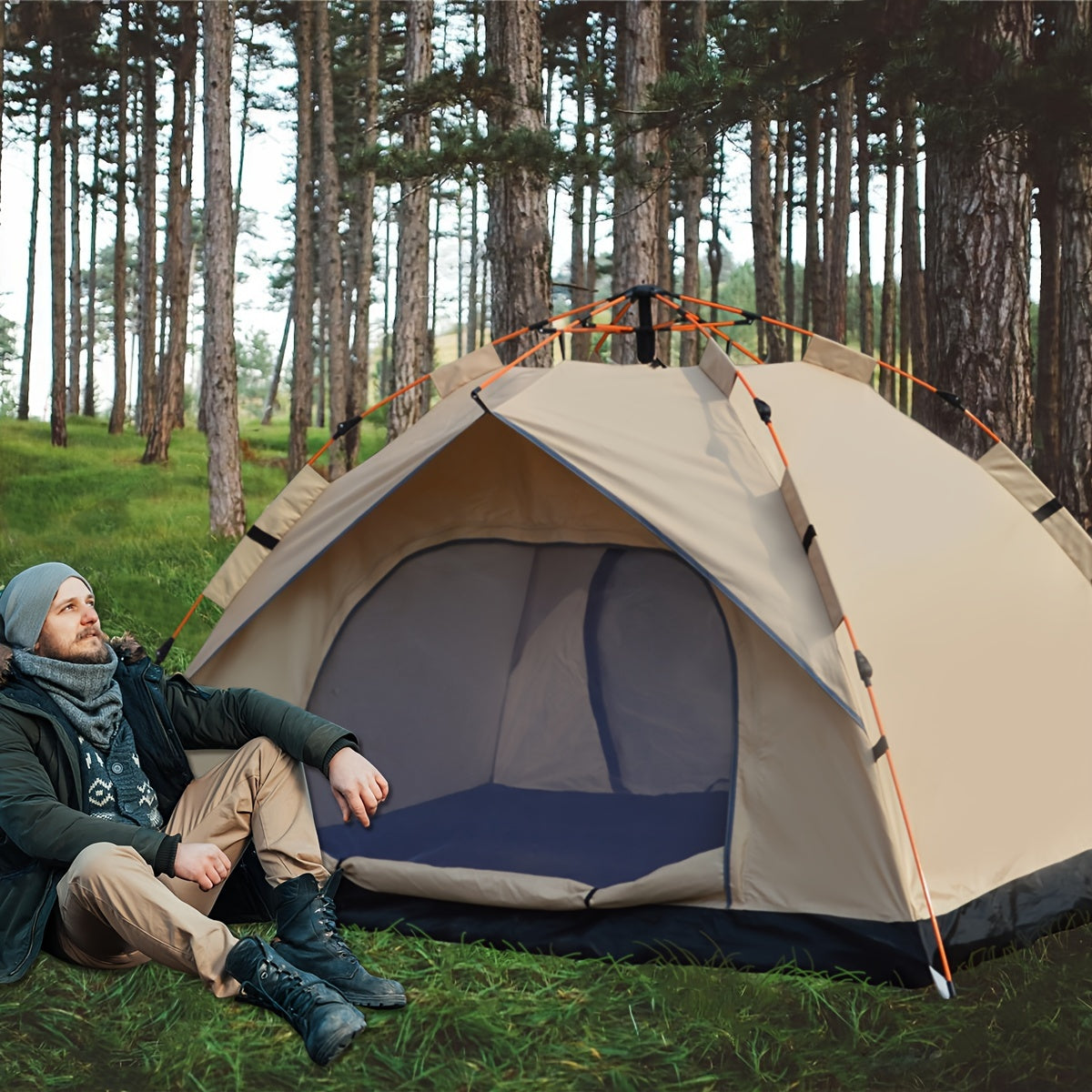 QuickCamp 4-Person Pop-Up Tent with UV Protection – Instant Setup Camping Shelter