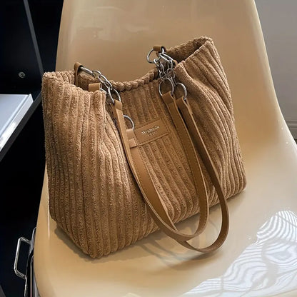 Camillia – Corduroy Tote Bag for Women with Spacious Interior & Organised Pockets