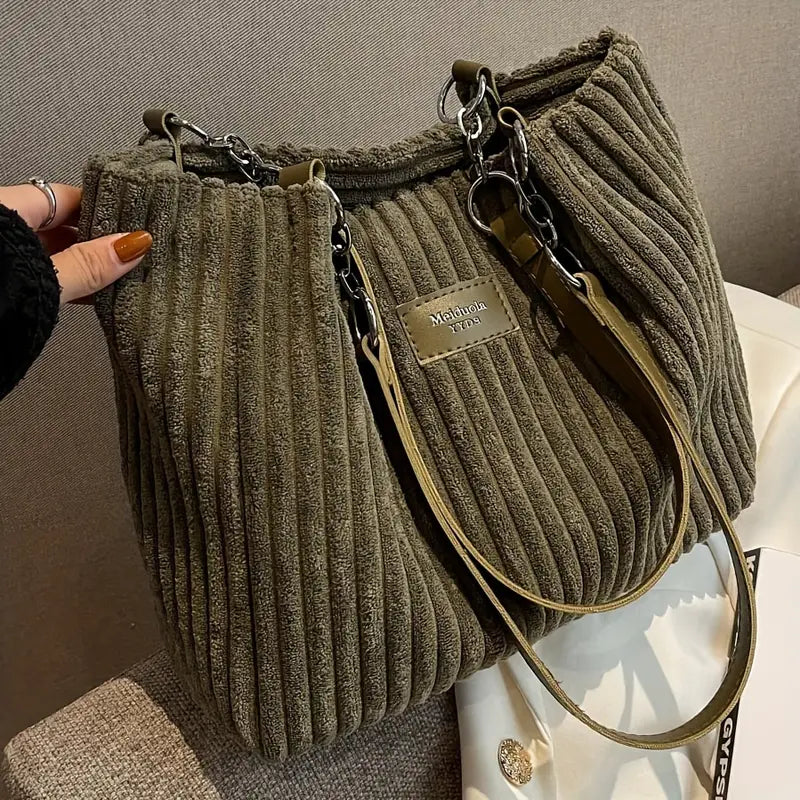 Camillia – Corduroy Tote Bag for Women with Spacious Interior & Organised Pockets