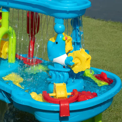 Sand & Water Play Table with 3 Levels – Complete Set with Accessories | Outdoor Fun for Kids 3+