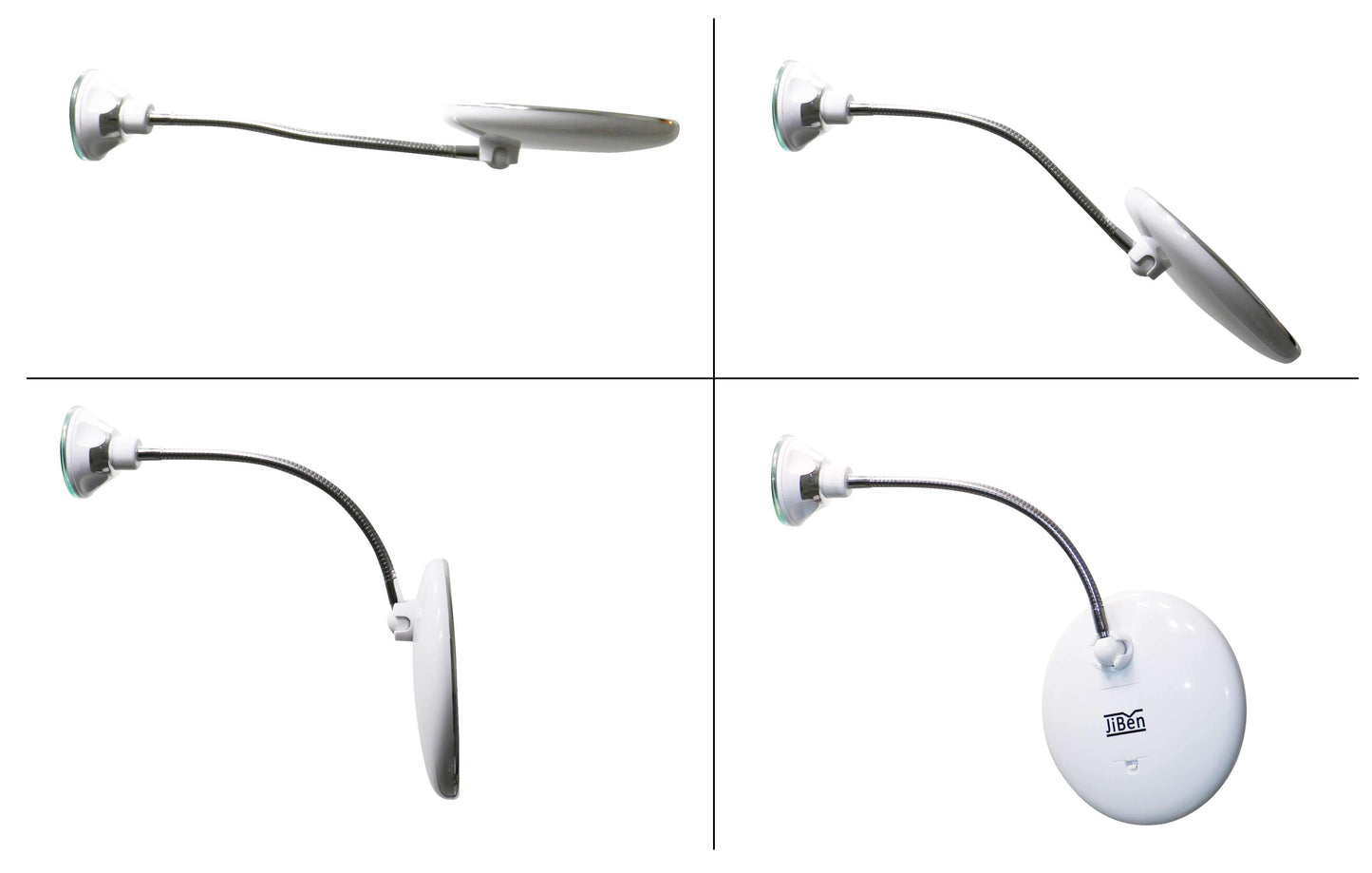 Claravue LED Magnifying Mirror with Flexible Gooseneck – 10x Zoom, Daylight LEDs & Suction Mount