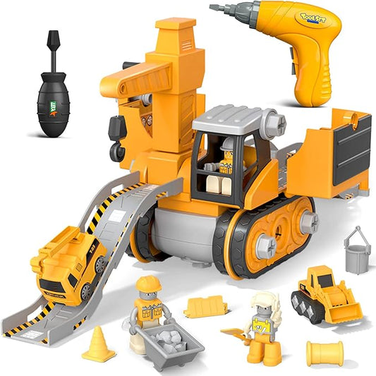 LittleBuilder – Construction Truck, Excavator & Crane Playset for Kids