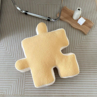 PuzzleComfort – Luxury Plush Cushion with Whimsical Puzzle Design