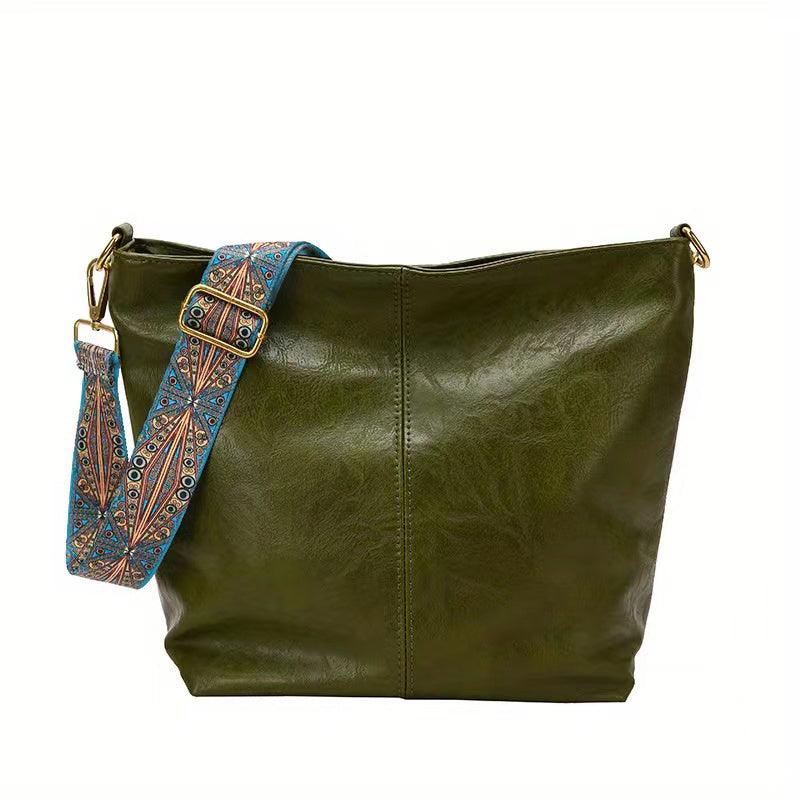 Ivy Leather Shoulder Bag – Large Capacity Crossbody Handbag with Adjustable Strap