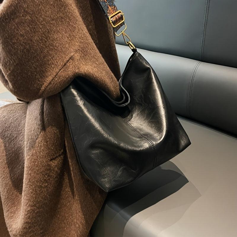 Ivy Leather Shoulder Bag – Large Capacity Crossbody Handbag with Adjustable Strap