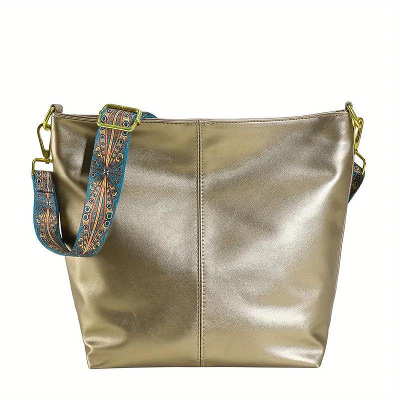 Ivy Leather Shoulder Bag – Large Capacity Crossbody Handbag with Adjustable Strap