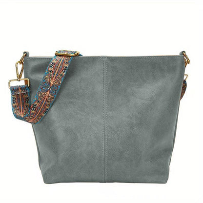 Ivy Leather Shoulder Bag – Large Capacity Crossbody Handbag with Adjustable Strap