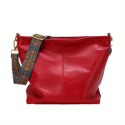 Ivy Leather Shoulder Bag – Large Capacity Crossbody Handbag with Adjustable Strap