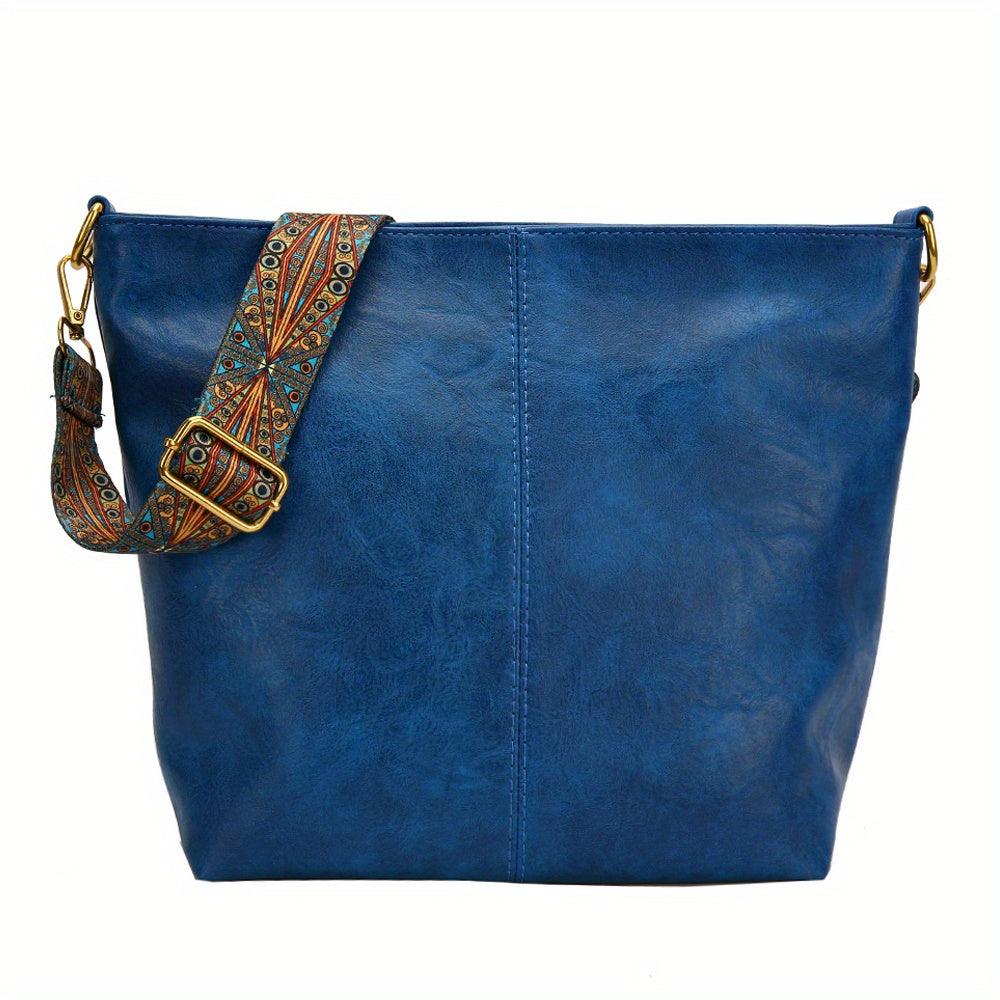 Ivy Leather Shoulder Bag – Large Capacity Crossbody Handbag with Adjustable Strap