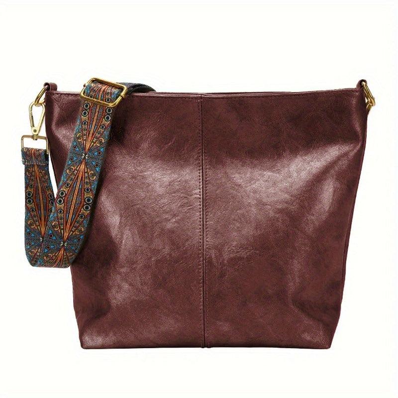 Ivy Leather Shoulder Bag – Large Capacity Crossbody Handbag with Adjustable Strap