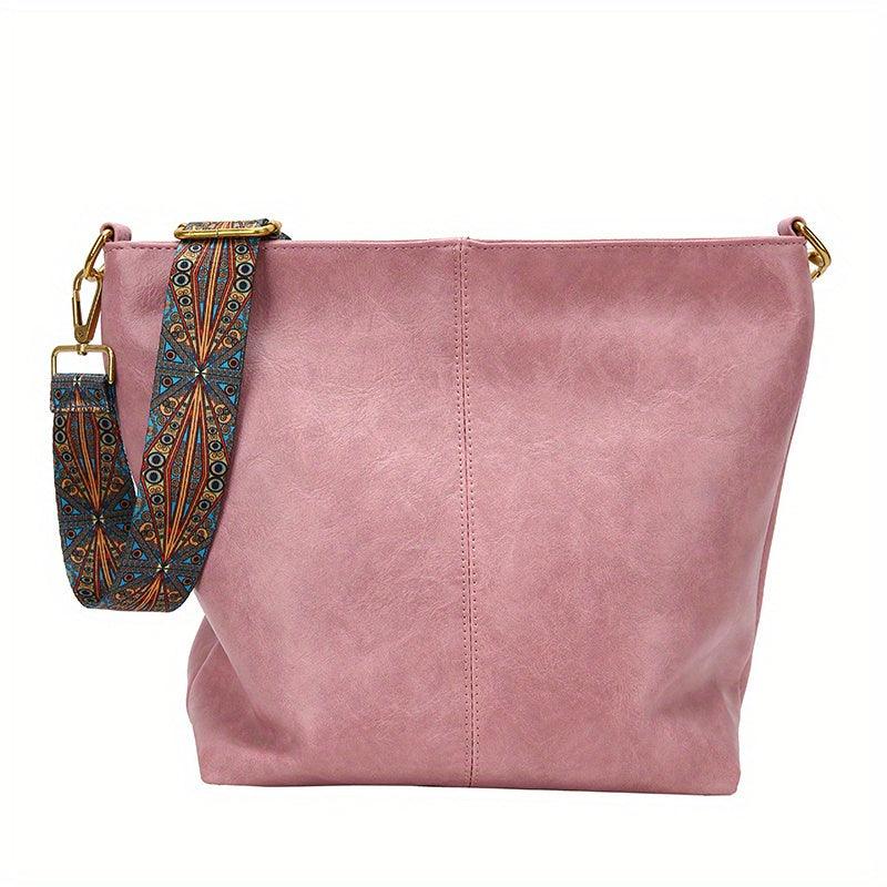 Ivy Leather Shoulder Bag – Large Capacity Crossbody Handbag with Adjustable Strap