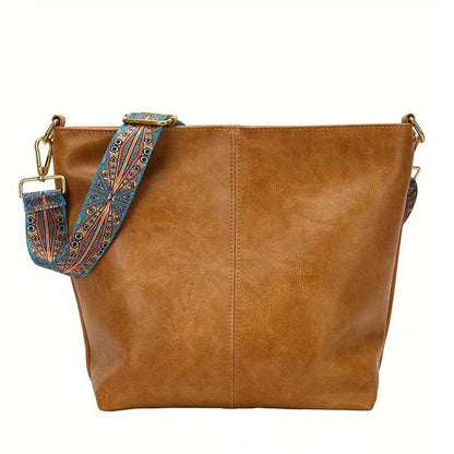 Ivy Leather Shoulder Bag – Large Capacity Crossbody Handbag with Adjustable Strap