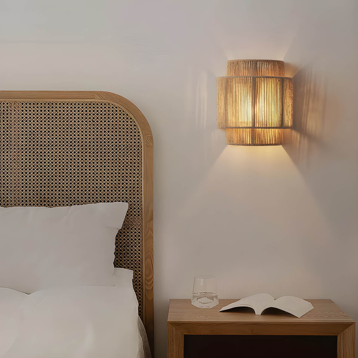 Japanese-Inspired Minimalist LED Wall Light – Natural Rope Design & Warm Ambient Lighting