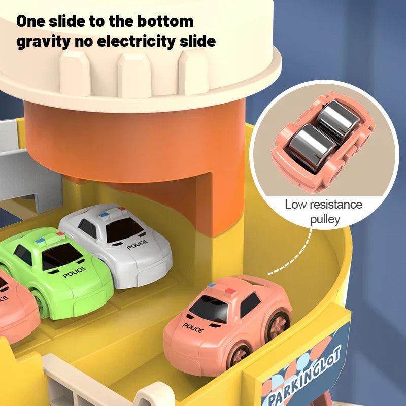 Adventure Parking Garage Playset – Multi-Level Car Toy with Slide for Kids