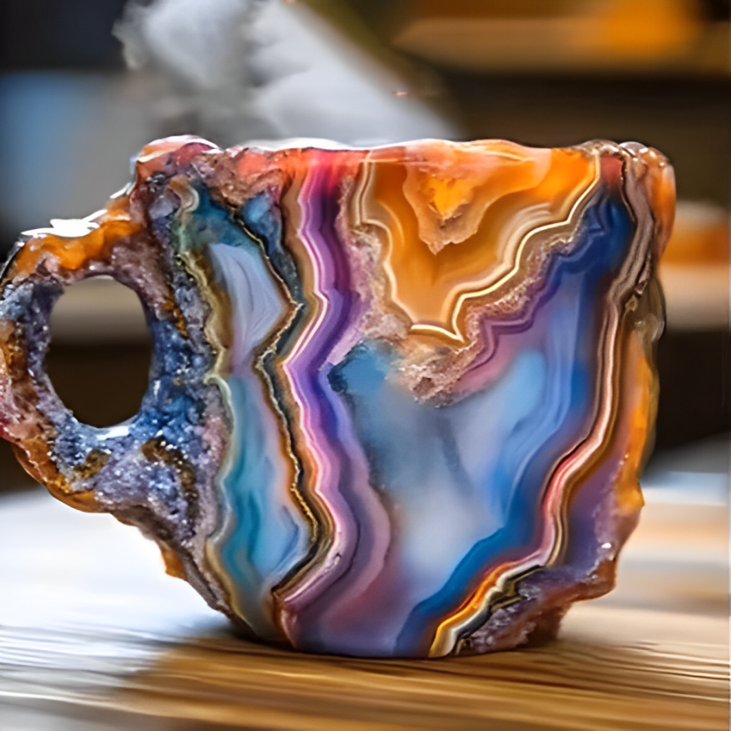 GemCup Crystal Coffee Mug – Elegant 300ml Mineral-Inspired Glass Cup