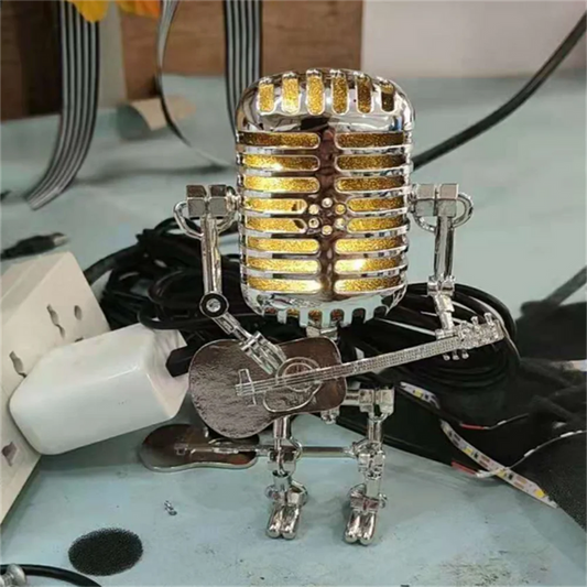 Retro Robot Guitar Table Lamp – Dimmable Ambient Light for Home or Office