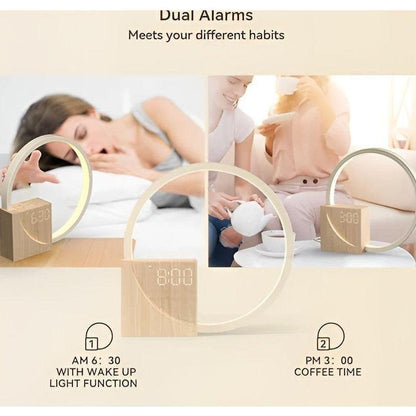 Smart Snooze – Sunrise Simulation Alarm Clock with Dimmable Touch Lamp & Soothing Sounds