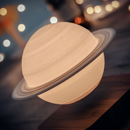 SaturnGlow – Floating Design Lamp with 3D Print Technology