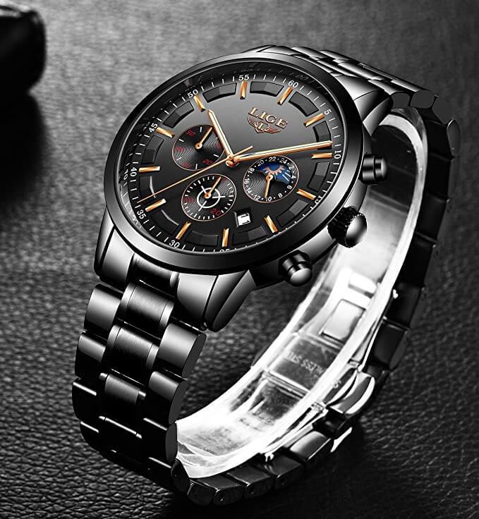 VanguardTime | Military Black Steel Watch – Sleek & Sophisticated