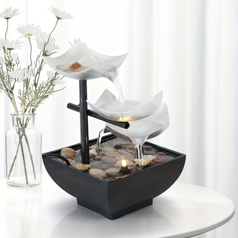 LeafFlow – Elegant Indoor Fountain with Leaf Design and Gentle Water Flow
