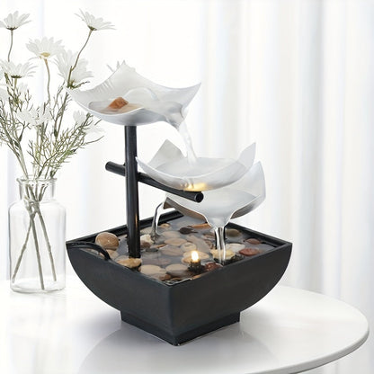 LeafFlow – Elegant Indoor Fountain with Leaf Design and Gentle Water Flow
