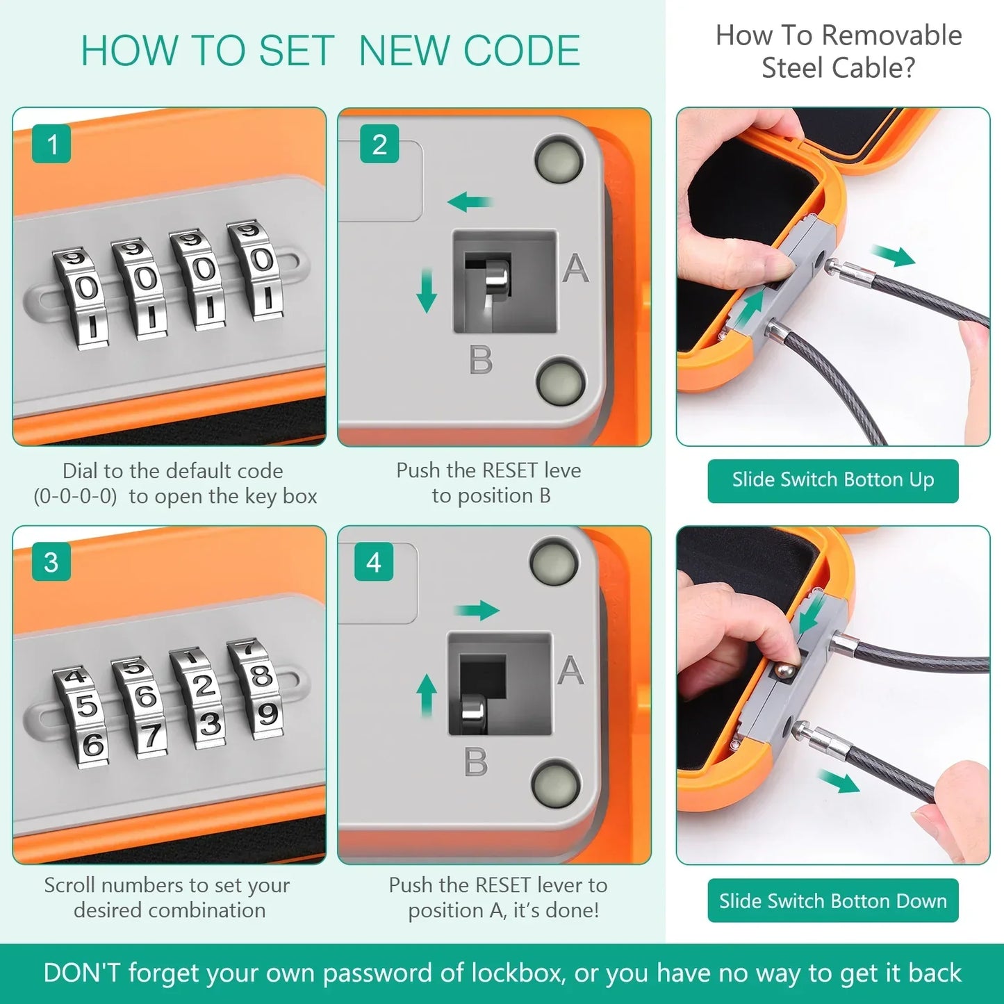 SecureLock Portable Waterproof Safe – Compact Travel Security Box with Combination Lock & Steel Cable