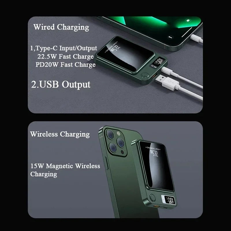 FasterCharge Pro – Magnetic Wireless MagSafe Power Bank with 22.5W Fast Charging