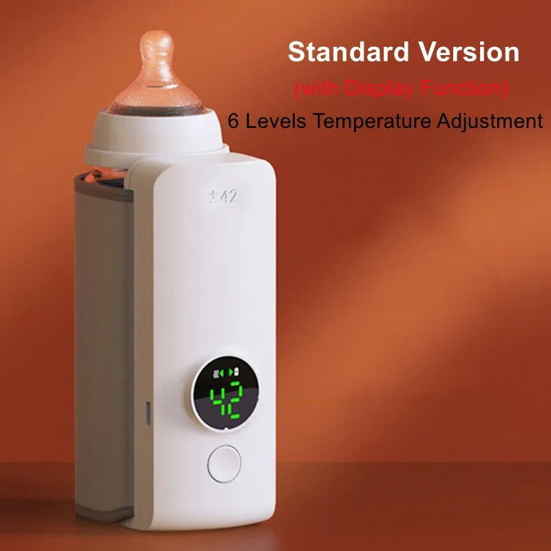 Portable Baby Bottle Warmer – 6 Heat Levels with Adjustable Temperature Control for Babies & Toddlers