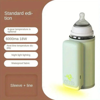Portable Baby Bottle Warmer – 6 Heat Levels with Adjustable Temperature Control for Babies & Toddlers