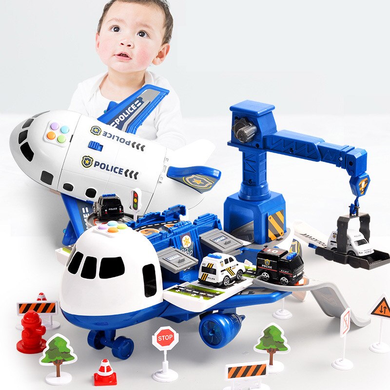 SkyExplorer Adventure Plane Playset – 20-Piece Toy Set with Construction Vehicles for Kids