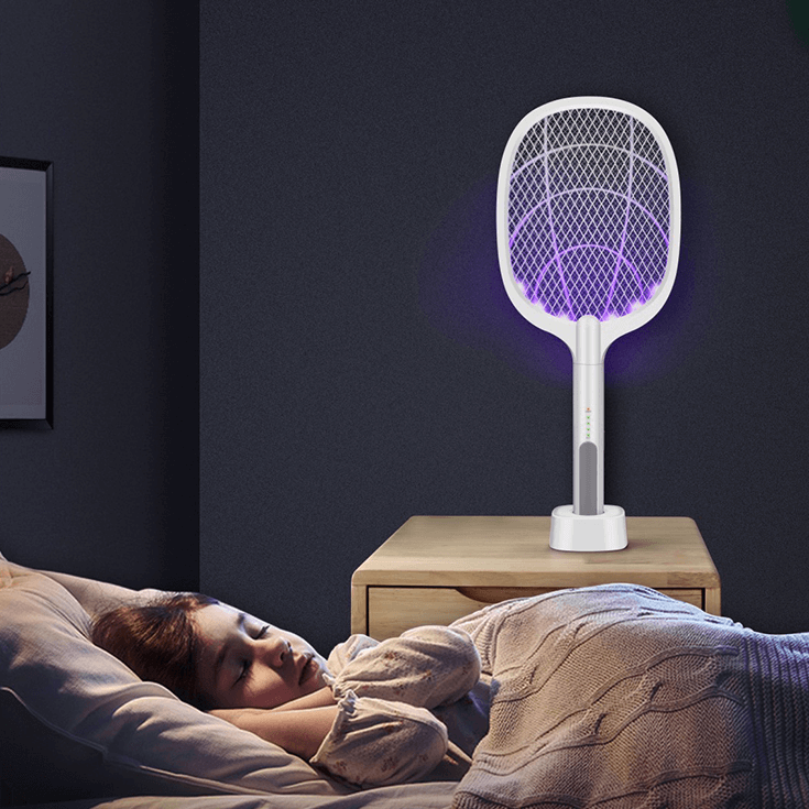 Electric Mosquito Swatter Racket – USB Rechargeable Bug Zapper with LED Lure Technology