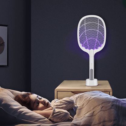 Electric Mosquito Swatter Racket – USB Rechargeable Bug Zapper with LED Lure Technology