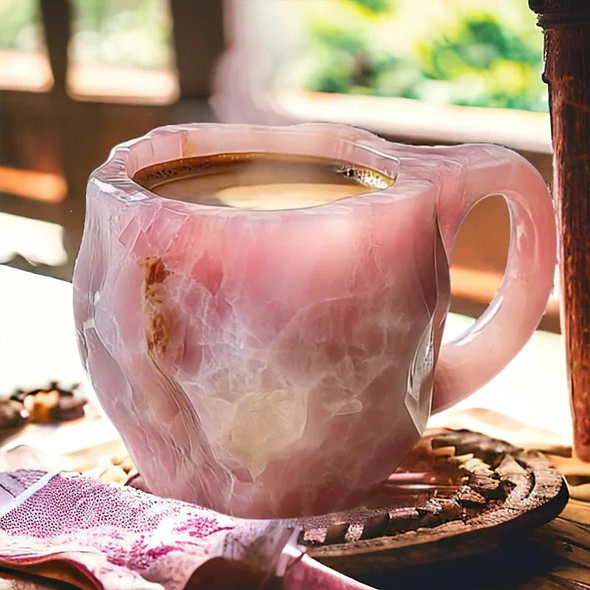 GemCup Crystal Coffee Mug – Elegant 300ml Mineral-Inspired Glass Cup