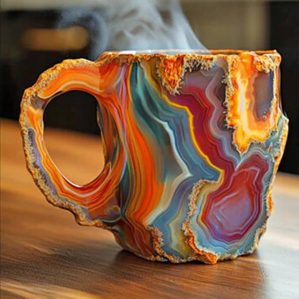 GemCup Crystal Coffee Mug – Elegant 300ml Mineral-Inspired Glass Cup