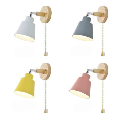 Rotating Wall Lamp with Pull Switch – Adjustable Modern Light Fixture for Bedroom & Living Room