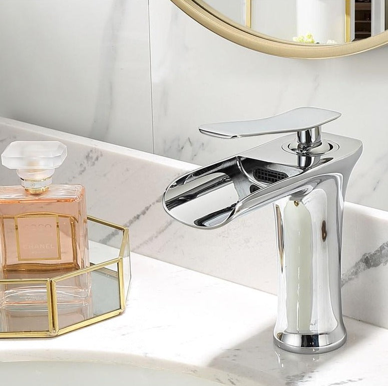 Modern Waterfall Bathroom Tap – Stylish Design & Elegant Water Flow