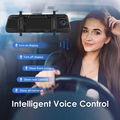Rearview Mirror Dash Cam 4K Front & Rear | CarPlay & Smart Driving Assistant