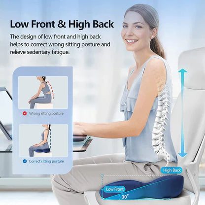 OrthoSeat Memory Foam Seat Cushion – Coccyx, Sciatica & Lower Back Pain Relief Pillow