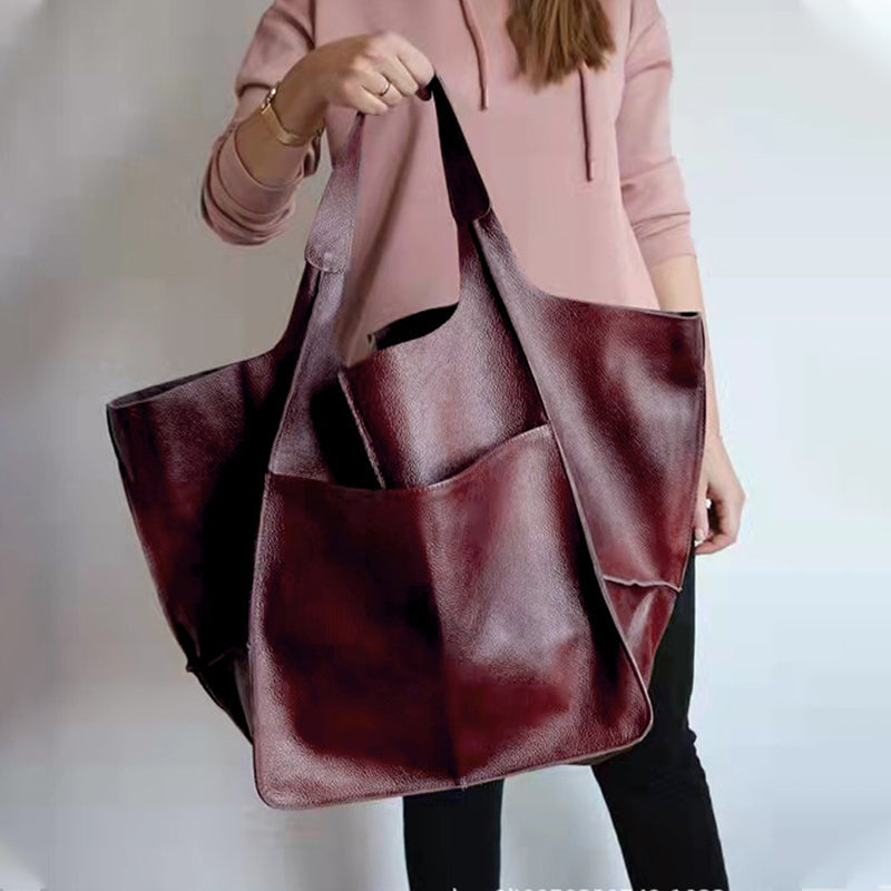 Oversized Leather Weekender Bag | Stylish Travel Handbag with Versatile Carry Options