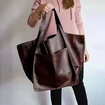 Oversized Leather Weekender Bag | Stylish Travel Handbag with Versatile Carry Options