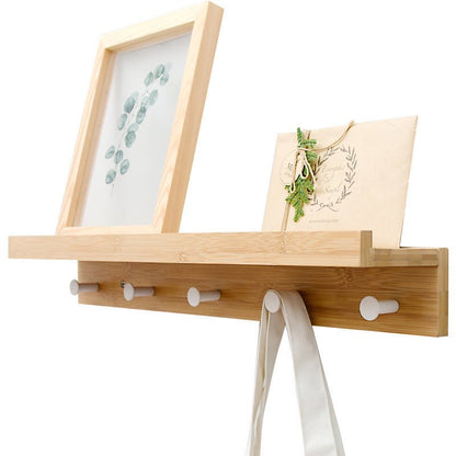 Smash Wall Shelf with Hooks – Multifunctional Wooden Storage Rack for Any Room